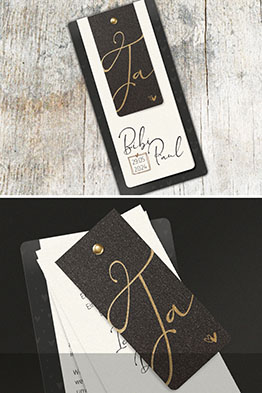 Die geschlossene Einladungskarte.