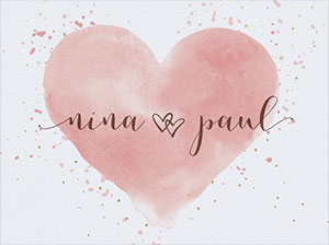 – vergrößerte Abbildung Detail-Abbildung des Aquarell-Herzens.