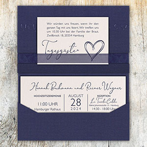 Vergrößerte Abbildung Komplett aufgeklappte Einladungskarte, liegend