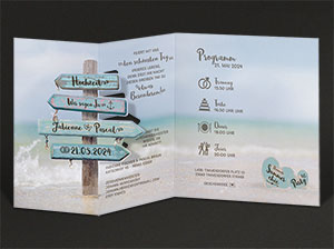 Vergrößerte Abbildung Ansicht der aufgeklappten Karte.