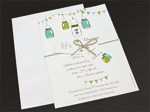 Hochzeitseinladungen mit Anhängern - Detailbild 1 – vergrößerte Abbildung Hochzeitseinladungen mit Anhängern - Detailbild 1