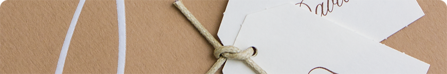 Hochzeitseinladungen – Vintage – Packpapier - Schmuckbild oben