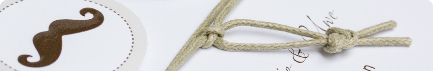 Hochzeitseinladungen Vintage – Kraftpapier - Schmuckbild oben