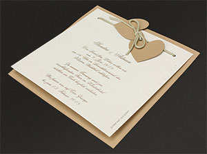 Vergrößerte Abbildung Mit Einladungstexten bedruckte Karte.